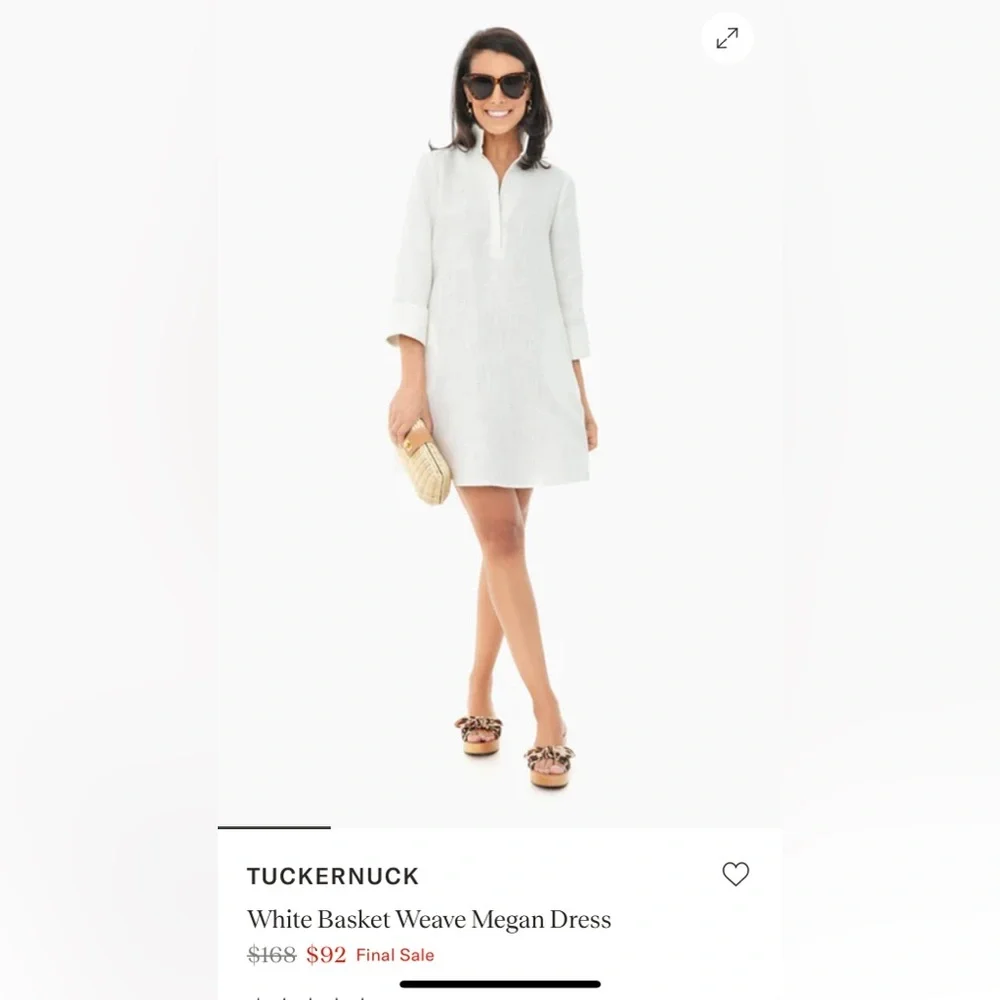 NWOT White Basket Weave Megan Dress Small - Picture 4 of 4